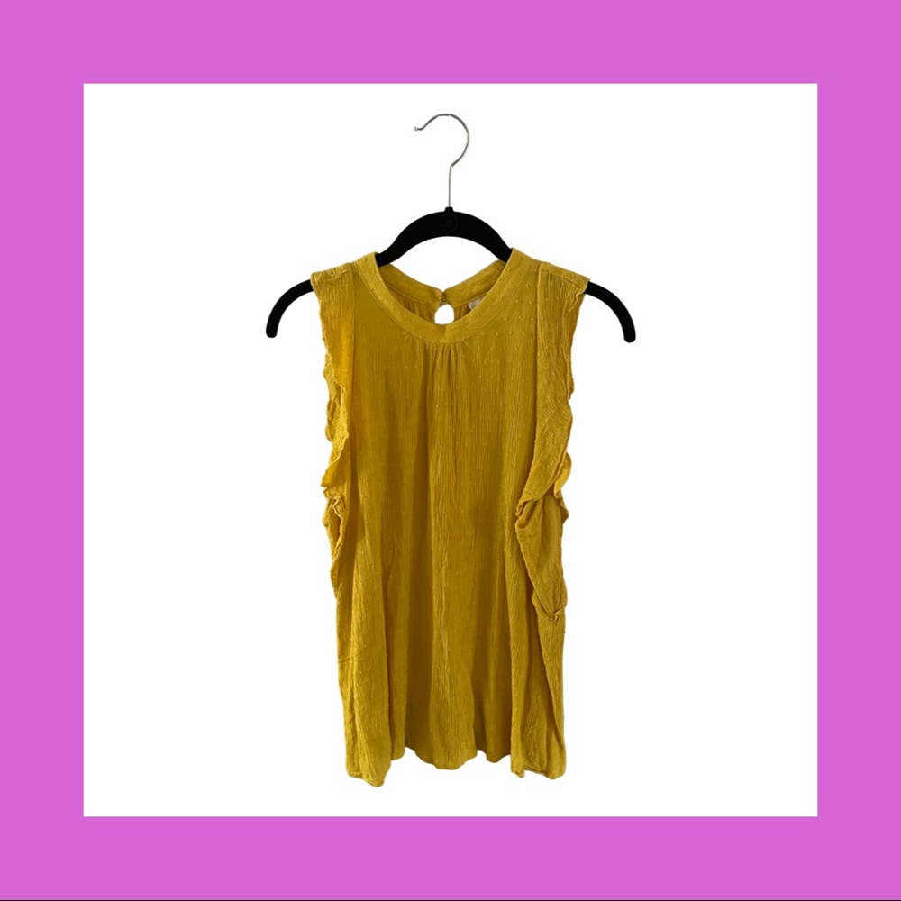 Anthropologie (Maeve) Mustard Yellow Crinkle Shell